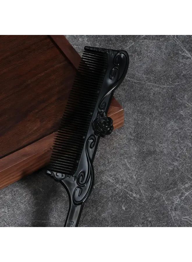 Black Fine Toothed Detangling Hair Comb For Wet Dry Hair Styling - Image 5